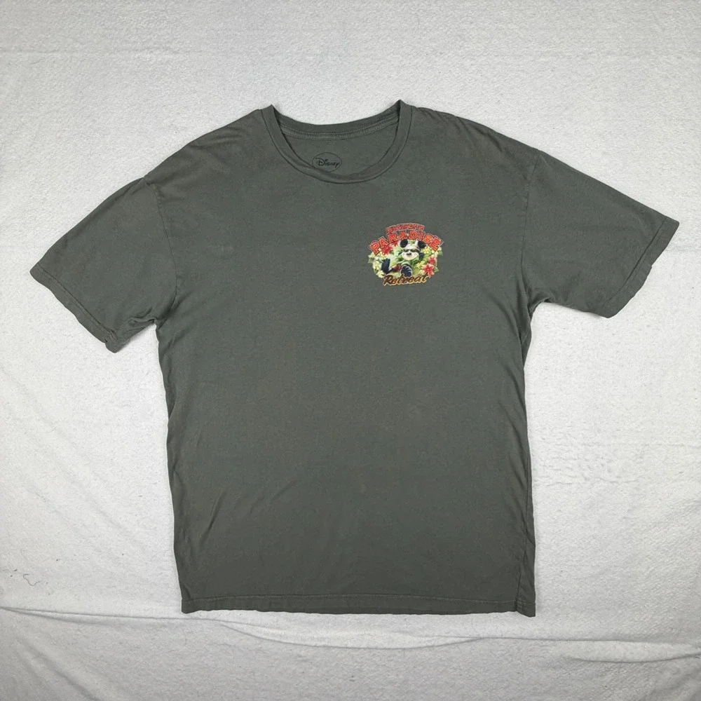 Disney Mickey Mouse Paradise Retreat Graphic T-Shirt Gray Mens L L/G